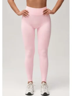 ROUGH RADICAL Legginsy SEAMLESS GLOW LONG Różowy jasny Slim Fit