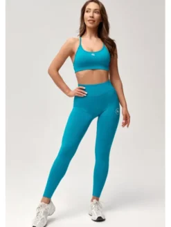 ROUGH RADICAL Legginsy SEAMLESS GLOW LONG Turkusowy Slim Fit
