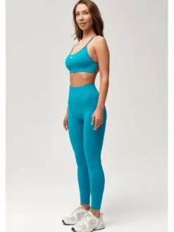 ROUGH RADICAL Legginsy SEAMLESS GLOW LONG Turkusowy Slim Fit