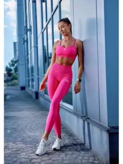 ROUGH RADICAL Legginsy SEAMLESS GLOW LONG Różowy Slim Fit