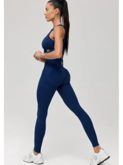 ROUGH RADICAL Legginsy SEAMLESS LINEA Granatowy Slim Fit
