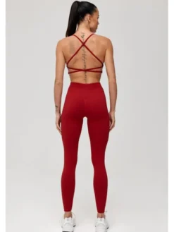 ROUGH RADICAL Legginsy SEAMLESS GLOW LONG Bordowy Slim Fit