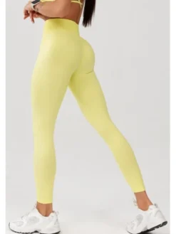 ROUGH RADICAL Legginsy SEAMLESS GLOW LONG Żółty Slim Fit