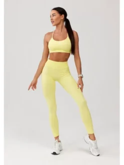 ROUGH RADICAL Legginsy SEAMLESS GLOW LONG Żółty Slim Fit