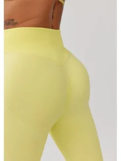 ROUGH RADICAL Legginsy SEAMLESS GLOW LONG Żółty Slim Fit