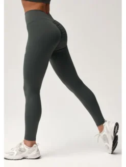 ROUGH RADICAL Legginsy ZOYA PUSH-UP Zielony ciemny Slim Fit