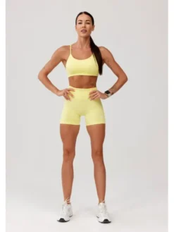 ROUGH RADICAL Szorty sportowe SEAMLESS GLOW SHORTS Żółty Slim Fit