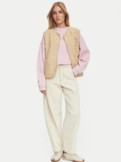 Roxy Bezrękawnik ERJPF03266 Beżowy jasny Relaxed Fit
