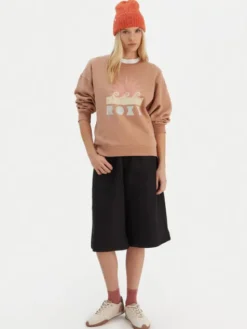 Roxy Bluza ERJFT04874 Brązowy Relaxed Fit