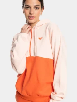 Roxy Bluza Ess Nrj Cbk Hoo Otlr ERJFT04673 Pomarańczowy Regular Fit