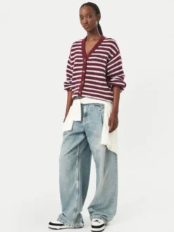 Roxy Kardigan Deep As The Ocean EBJSW00157 Bordowy Regular Fit