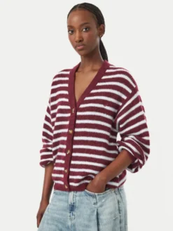 Roxy Kardigan Deep As The Ocean EBJSW00157 Bordowy Regular Fit