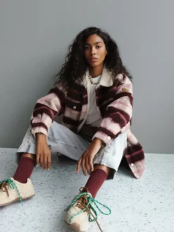 Roxy Kurtka koszulowa Passage Of Time ERJJK03670 Bordowy Relaxed Fit
