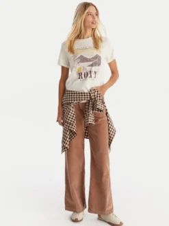 Roxy Spodnie materiałowe ERJNP03678 Brązowy Regular Fit