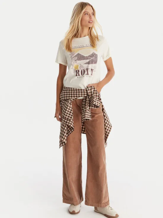 Roxy Spodnie materiałowe ERJNP03678 Brązowy Regular Fit