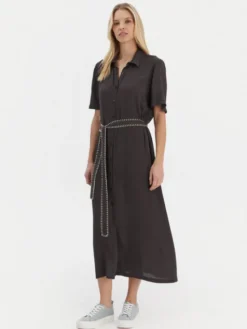 Roxy Sukienka koszulowa Island Escape Solid ERJWD03884 Szary Regular Fit