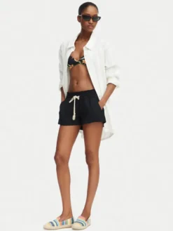 Roxy Szorty materiałowe Oceanside ARJNS03007 Czarny Regular Fit