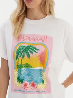 Roxy T-Shirt ERJZT05899 Biały Regular Fit