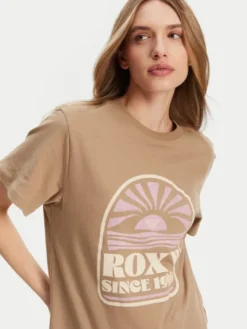 Roxy T-Shirt ERJZT05912 Brązowy Regular Fit
