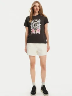 Roxy T-Shirt ERJZT05911 Szary Regular Fit