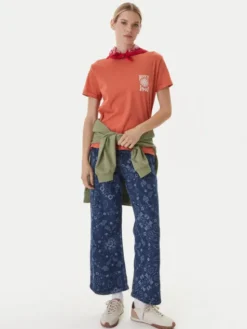 Roxy T-Shirt Oceanregular ERJZT06110 Pomarańczowy Regular Fit
