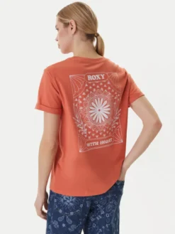 Roxy T-Shirt Oceanregular ERJZT06110 Pomarańczowy Regular Fit