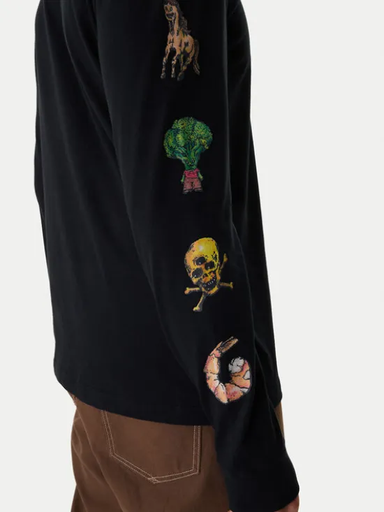 RVCA Longsleeve Dayshift EVYZT00306 Czarny Regular Fit
