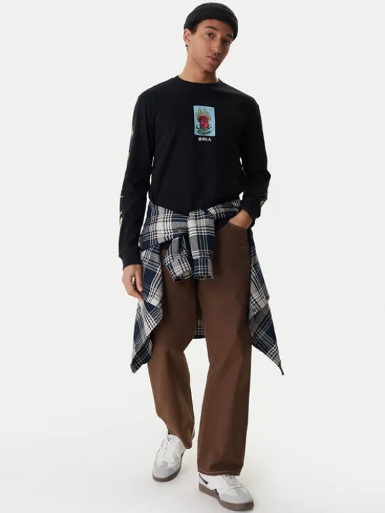 RVCA Longsleeve Dayshift EVYZT00306 Czarny Regular Fit