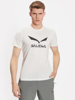 Salewa T-Shirt Solidlogo Dry 27018 Biały Regular Fit