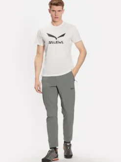 Salewa T-Shirt Solidlogo Dry 27018 Biały Regular Fit