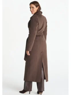 Salme Płaszcz wełniany Verona maxi Brązowy Regular Fit