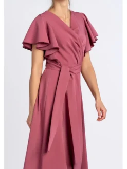 Salme Sukienka elegancka Michaela Różowy Regular Fit