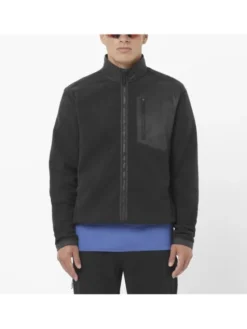 Salomon Bluza CHROMA FLEECE FZ Czarny Regular Fit