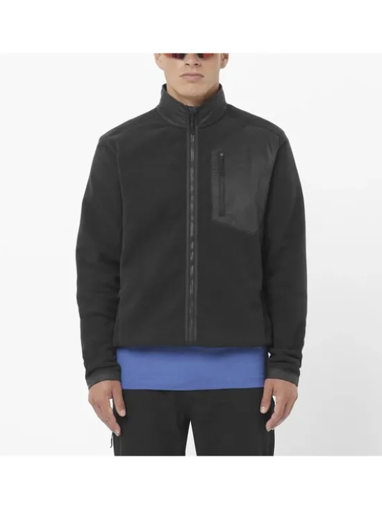 Salomon Bluza CHROMA FLEECE FZ Czarny Regular Fit