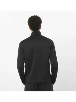 Salomon Bluza techniczna OUTLINE WARM FLEECE FZ M Czarny Regular Fit