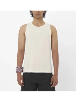 Salomon Koszulka techniczna SHAKEout CORE TANK M Beżowy Regular Fit