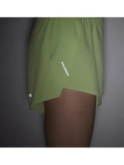 Salomon Szorty sportowe SENSE AERO SPLIT 3" W Zielony jasny Slim Fit