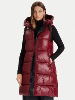 Save The Duck Bezrękawnik D80302W LOVE21 Bordowy Regular Fit