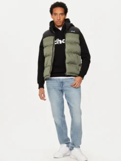 Schott NYC Kamizelka UTAHV Zielony Regular Fit