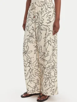 Seafolly Spodnie materiałowe Hothouse Flowers 55631-PA Beżowy Wide Leg