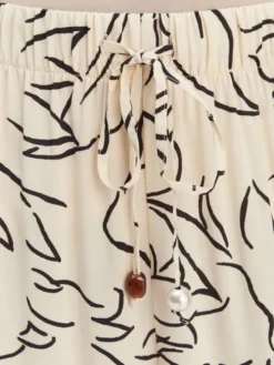 Seafolly Spodnie materiałowe Hothouse Flowers 55631-PA Beżowy Wide Leg