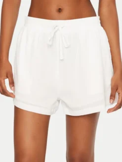 Seafolly Szorty materiałowe Crinkle 55429-SH Biały Regular Fit