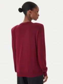 Simona Corsellini Sweter A25CPMGE0301 Czerwony Regular Fit