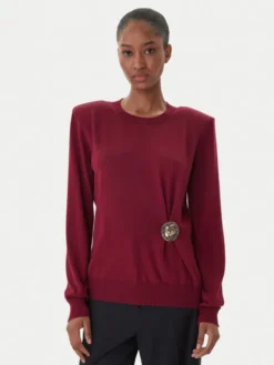 Simona Corsellini Sweter A25CPMGE0301 Czerwony Regular Fit