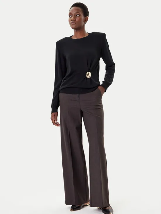 Simona Corsellini Sweter A25CPMGE0301 Czarny Regular Fit