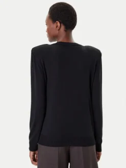 Simona Corsellini Sweter A25CPMGE0301 Czarny Regular Fit