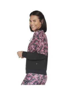 Skechers Bluza Skechers Fantasy Fields Reversible Bomber Jacket Różowy Regular Fit