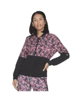 Skechers Bluza Skechers Fantasy Fields Reversible Bomber Jacket Różowy Regular Fit