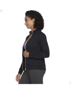 Skechers Bluza Skechers Go Walk Everywhere Full Zip Hoodless Czarny Regular Fit