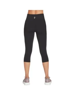 Skechers Szorty sportowe Skechers Go Walk High Waisted Capri Short Czarny Slim Fit